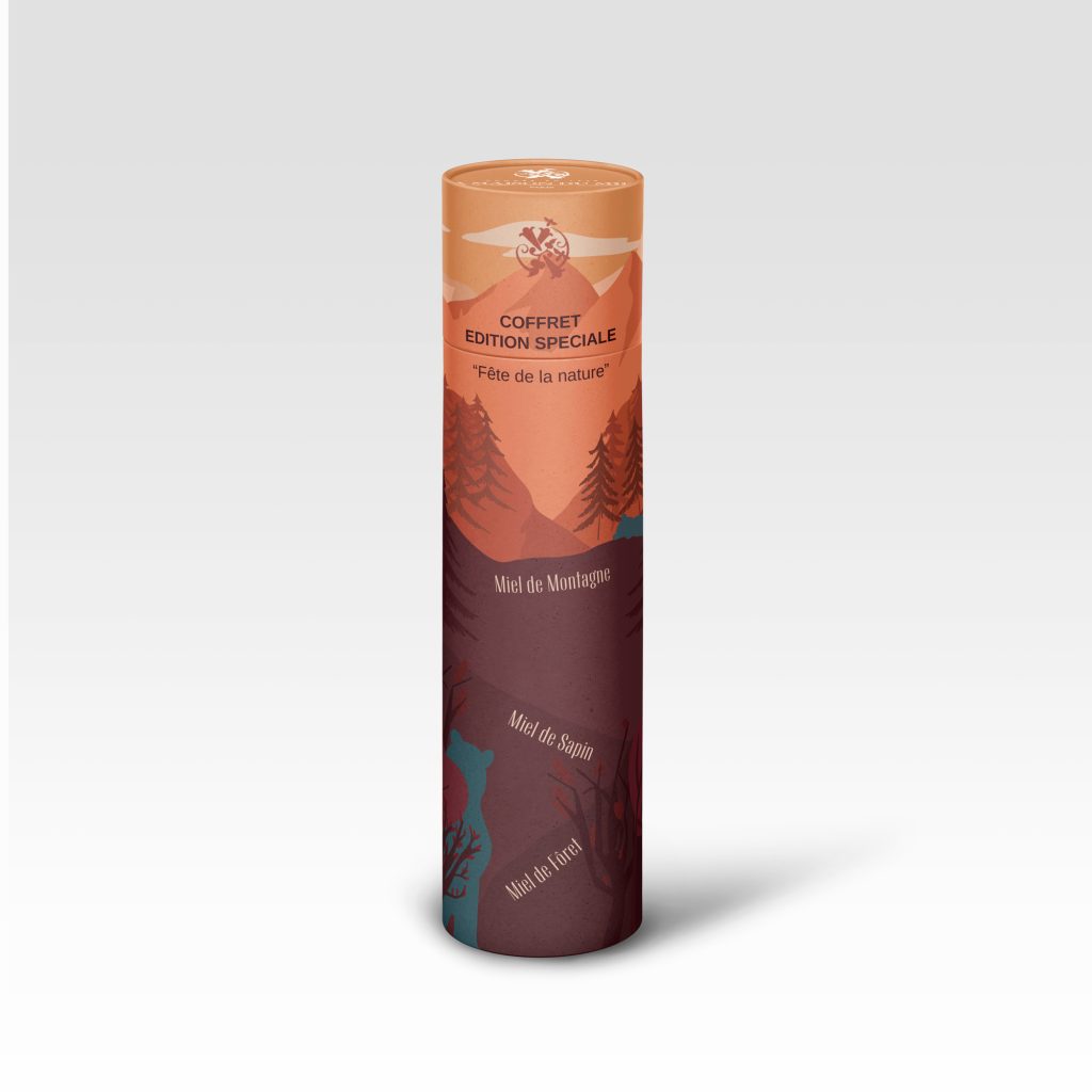 Packaging miel édition spéciale - Coffret tube illustré Maison du Miel