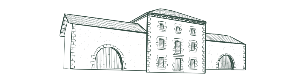 Illustration de la bâtisse du domaine viticole Château Cladière – création graphique Studio Yblou
