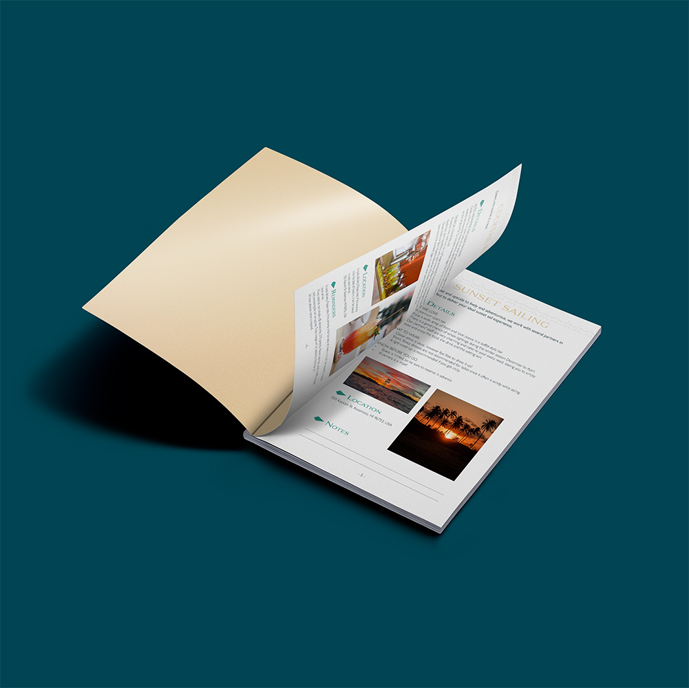 Brochure des activités proposées par l'hôtel Keeahnoo