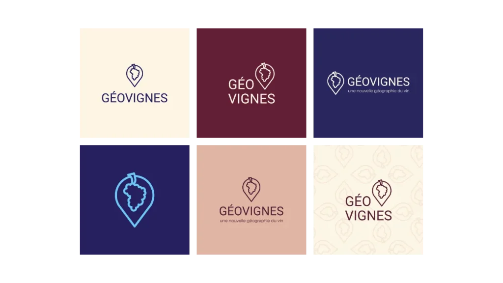 Déclinaison des logos et couleurs de géovignes